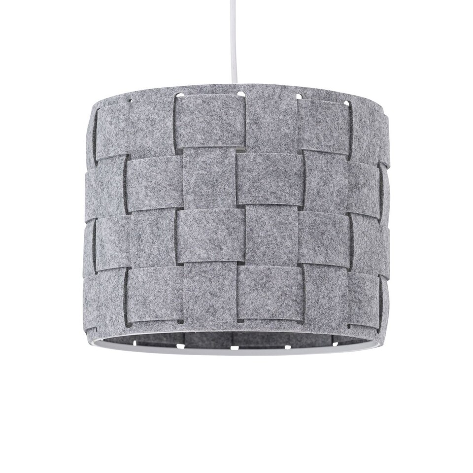 image 1 of Warner - Grey Felt Weave Easy Fit Pendant Shade | Grey | Medium | 1