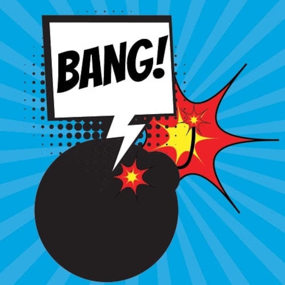 Pop Art Bang PVC Party Sign Decoration 20cm x 20cm