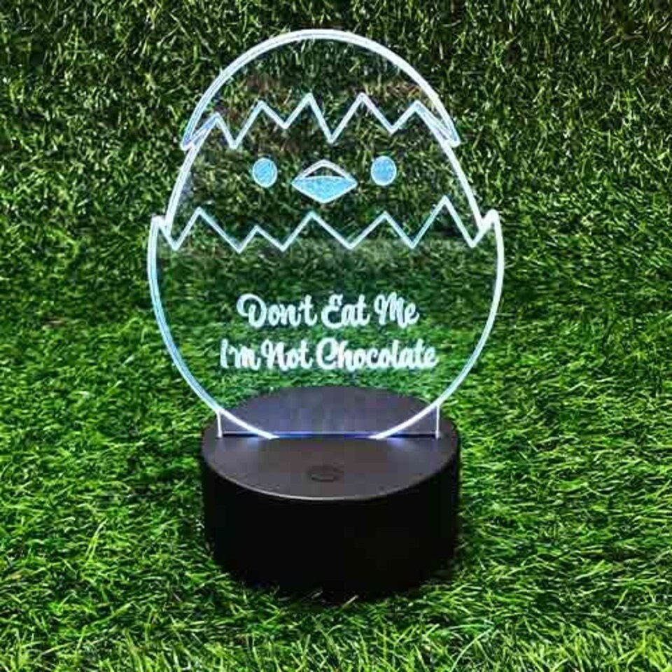 image 1 of Easter Hatchling Clear Acrylic Sign with LED Light Base