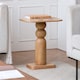 image 2 of Vita Solid Mango Wood Pedestal Side Table for Living Room Bedroom