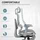 image 8 of HOMCOM Ergonomic Office Chair Swivel Computer Chair with 3D Armrest Grey Black
