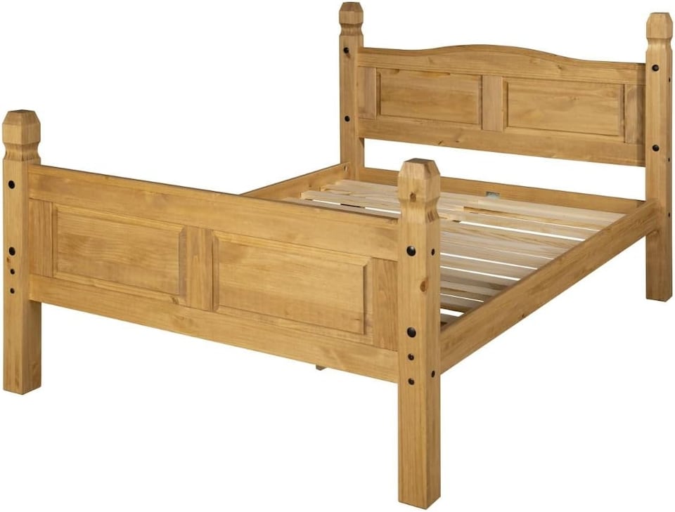 image 1 of Corona Double Bed Frame High Foot End Mexican Solid Pine