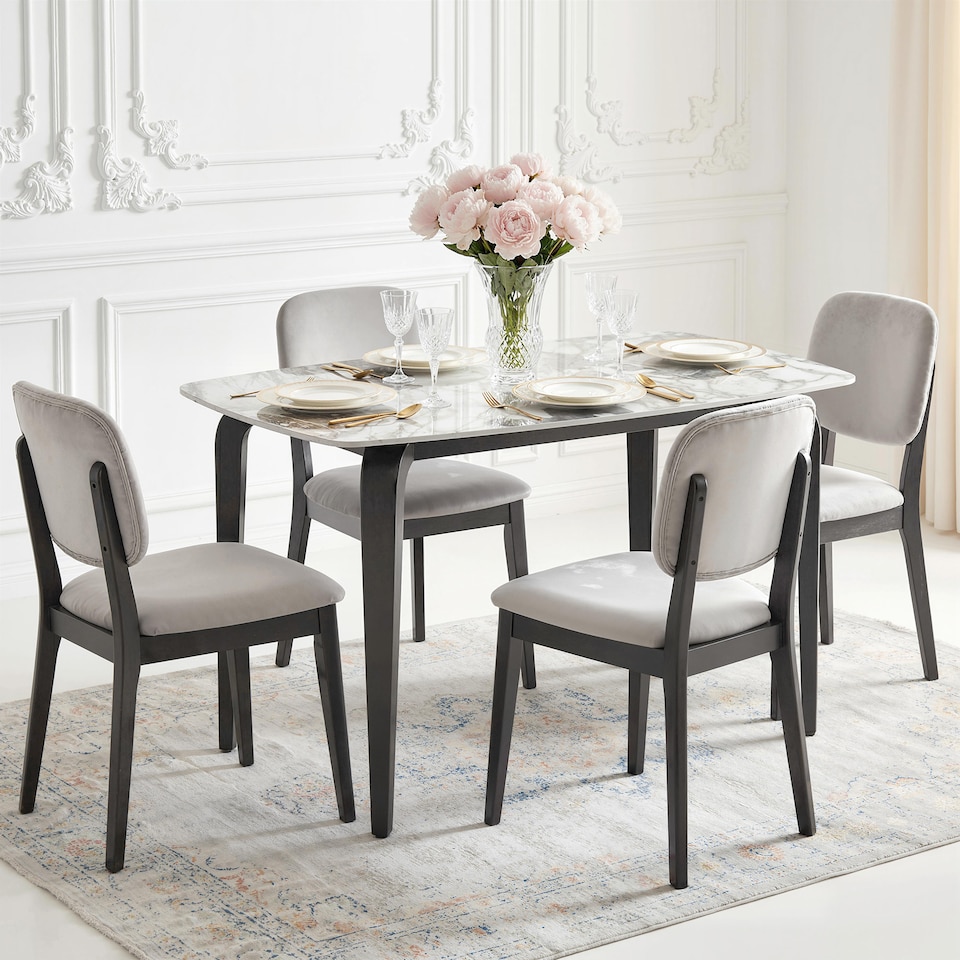 image 1 of HOMCOM Dining Table for 4, Kitchen Table with Sintered Stone Tabletop