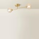 image 4 of ValueLights Chessy Ribbed Glass Gold Bar Ceiling Light & Bulbs | Gold