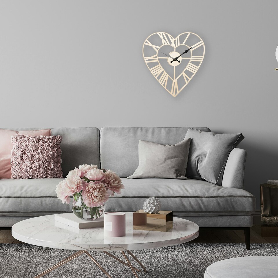 image 1 of Metal Heart Shape Wall Clock