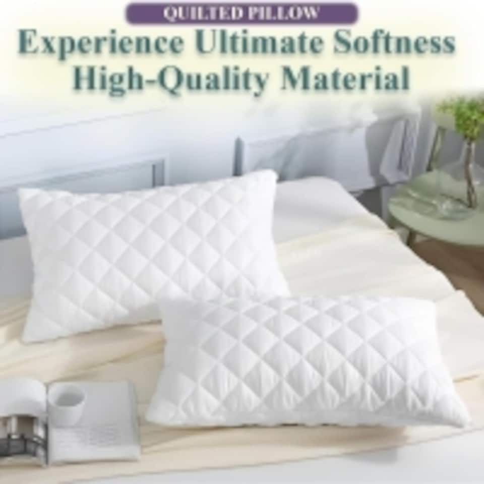 image 1 of Nod Off Quilted Bed Pillows Pack of 2, Luxury Hotel Quality Down Alternative Pillow Set
