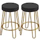 image 7 of Yaheetech 67 cm Tall Upholstered Velvet Counter Stools Blue | Peacock Blue