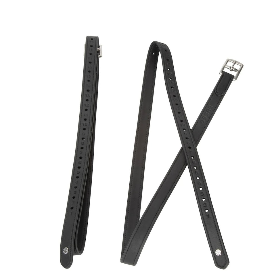 image 1 of Velociti Lusso Logo Horse Stirrup Leathers | Black | Black | 48cm | 1