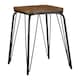 image 2 of Interiors by Premier Black Metal and Elm Wood Stool, Small Square Stool, Accent Wooden Stool for Home, Office