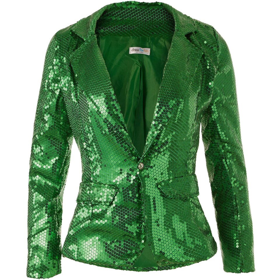 image 1 of Womens sequin jacket | Green | green | 1