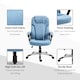 image 7 of Vinsetto Office Chair, Linen Fabric Desk Chair, Height Adjustable Computer Chair with Padded Armrests, Swivel Wheels and Tilt Function, Blue