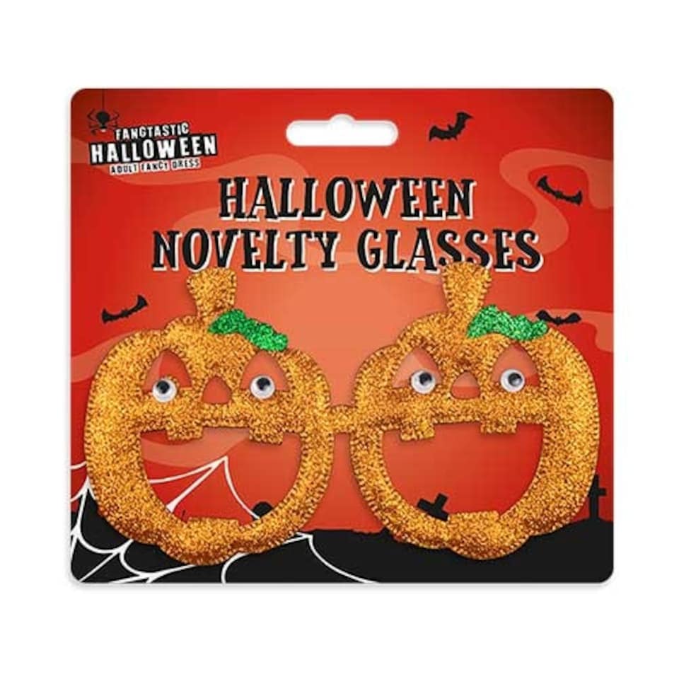 Halloween Pumpkin Glitter Novelty Fancy Dress Glasses