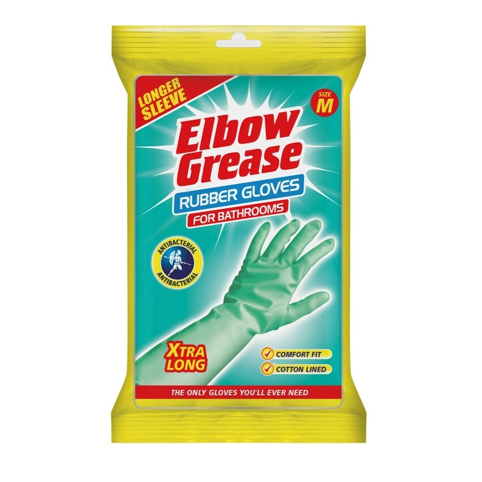 Single Elbow Grease Antibacterial Medium Size Bathroom Cleaning Gloves