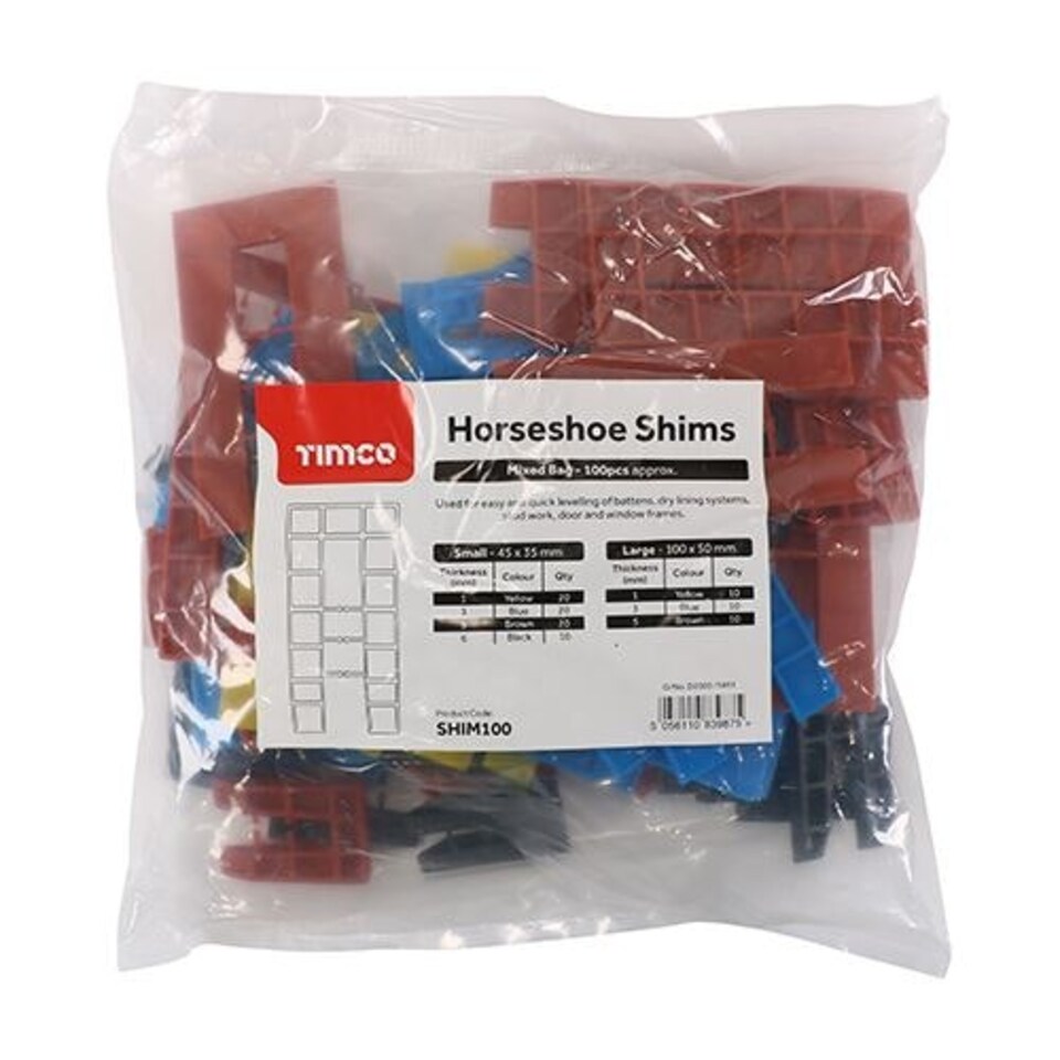 image 1 of Timco - Assorted Horseshoe Shims (Size 1.0, 3.0, 5.0, 6.0mm - 100 Pieces)