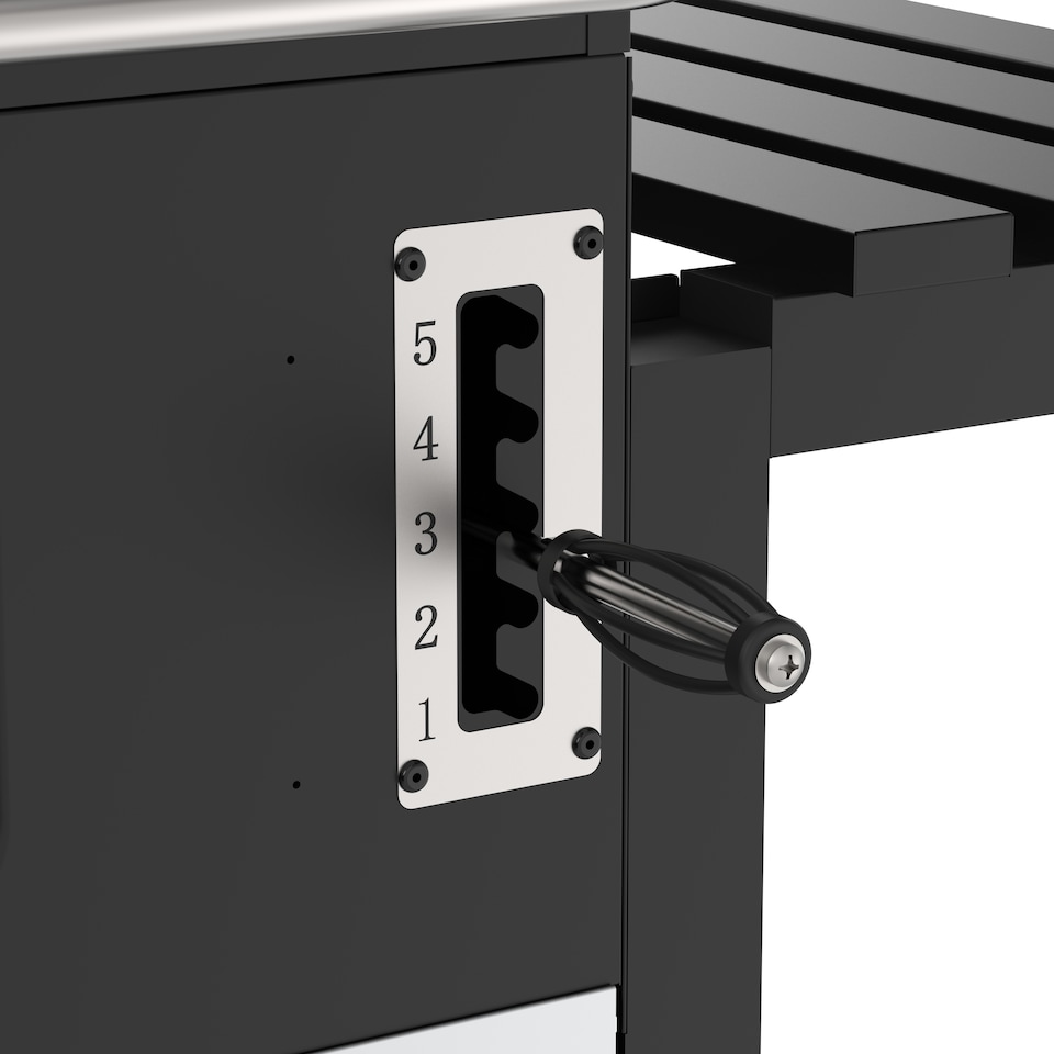 image 1 of Woodland Grill Heavy Duty Charcoal BBQ Grill with Foldable Side Shelves, Black - OC01CBQ5032 | Black | 1