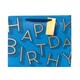 image 3 of Blue Happy Birthday Text Large Gift Bag - Pack of 3