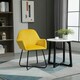 image 2 of HOMCOM Modern Accent Chair Velvet-Feel Upholstered Lounge Armchair Yellow
