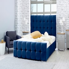 Capri Plush Superking Bed Frame - Blue
