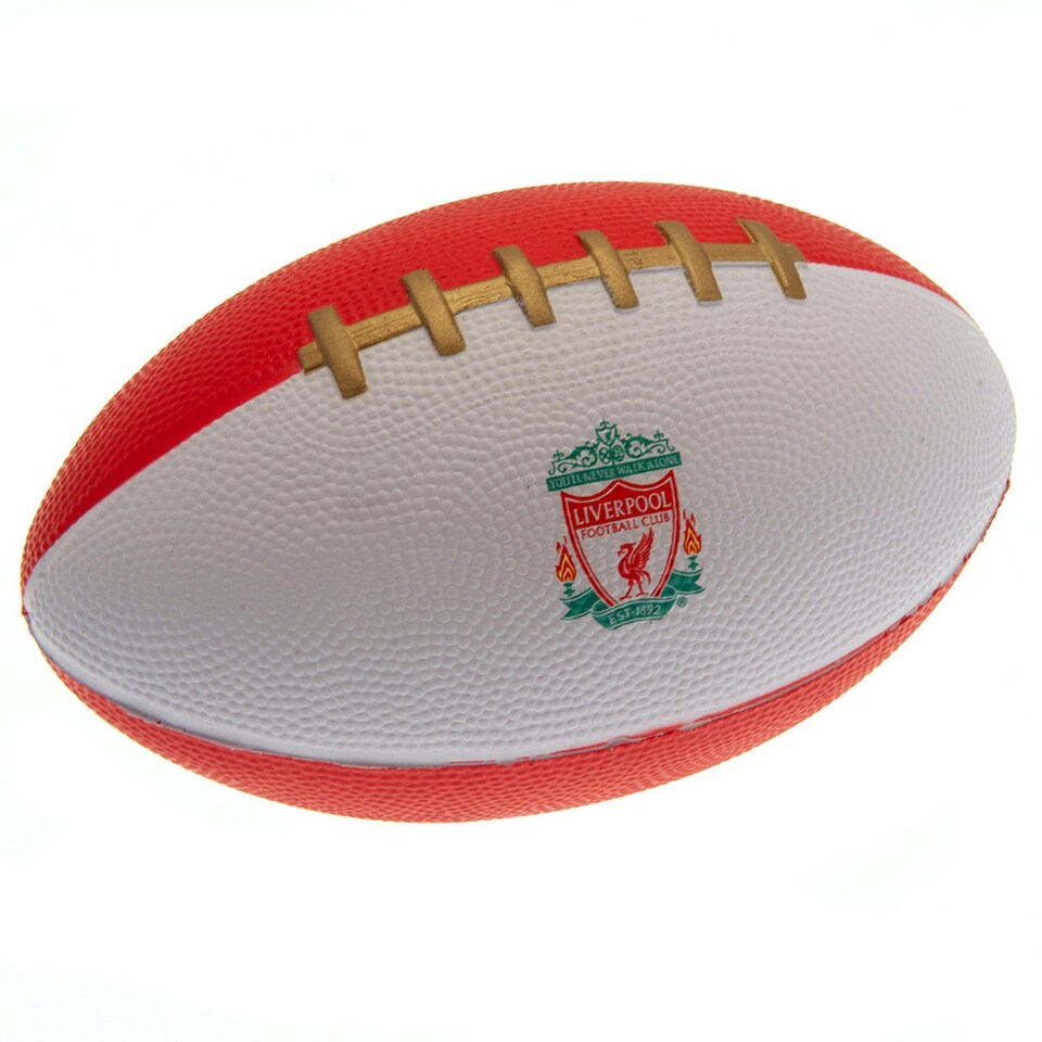 image 1 of Liverpool FC Mini Soft American Football - Red/White - One Size