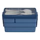 image 1 of Living and Home 3-Layer Bento-Style Plastic Lunch Box with Cutlery,Blue | Blue