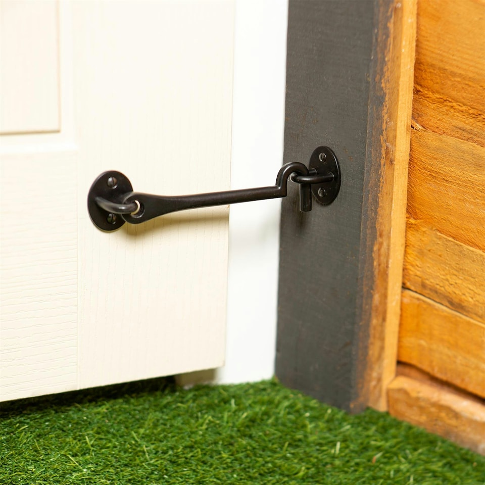 image 1 of Hammer & Tongs Rustic Cabin Hook and Eye - W165mm - Black