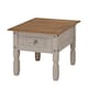 image 4 of Mercers Furniture Corona Grey Wax 1 Drawer Lamp Table Small Coffee Side Unit Solid Wood Pine Wooden Living Room with Mexican Styling