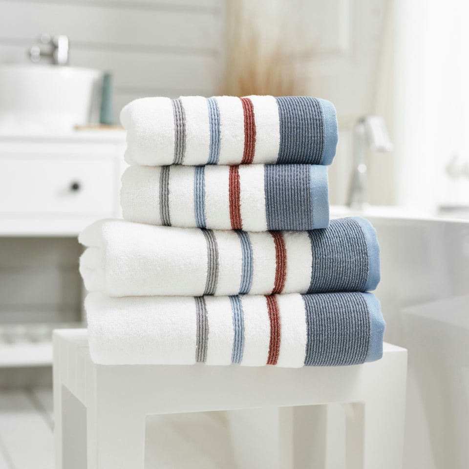 image 1 of Portland Ultrasoft Modern Cotton Rich Absorbent Towels Blue | Blue | Hand towel