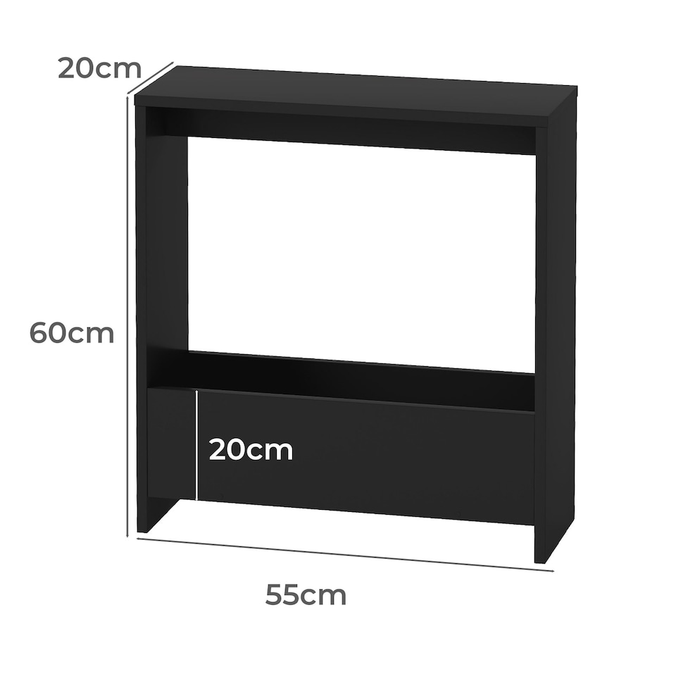 image 1 of Levede Narrow Side Table Slim End Table Sofa Accent Table Magazine Storage Shelf | Black | Black