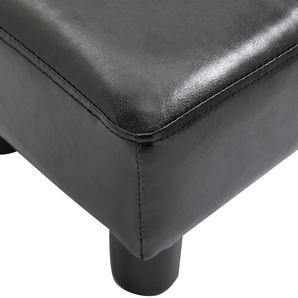 image 1 of HOMCOM Ottoman Footrest Seat Chair Footstool Small PU Leather Home Office Black