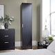image 3 of Phoenix Wardrobe 1 Door Space Saving Bedroom Home Furniture Clothing Storage Unit | Black