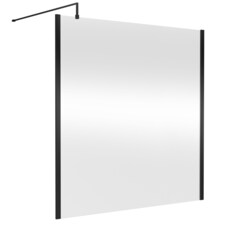Balterley Wetroom Screen with Support Bar, 1400mm, Matt Black