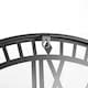 image 3 of Living and Home Large Modern Metal Wall Clock with Roman Numerals - Silver