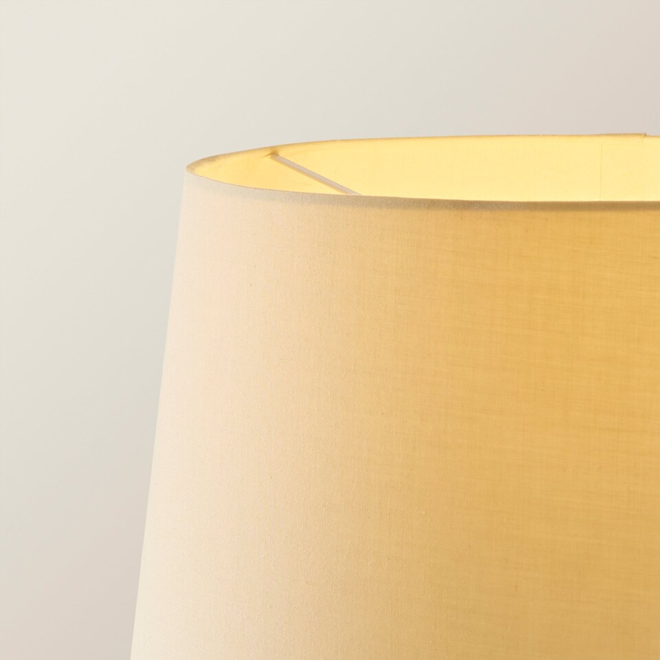 image 1 of ValueLights Sinatra Brushed Chrome Floor Lamp Beige Taper Shade and Bulb