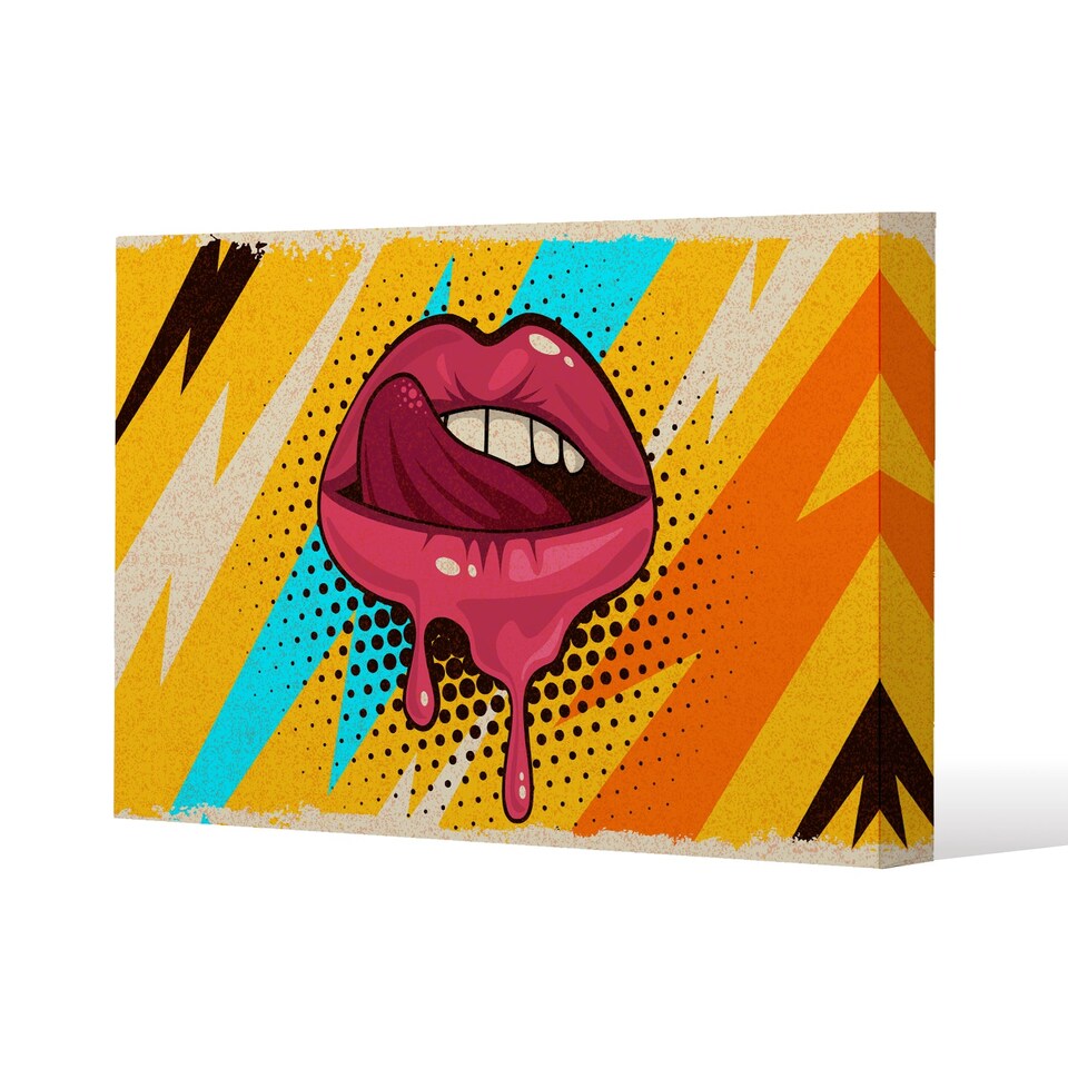 pop art retro vintage colorful background (Canvas Print) / 114 x 77 x 4cm | Multi
