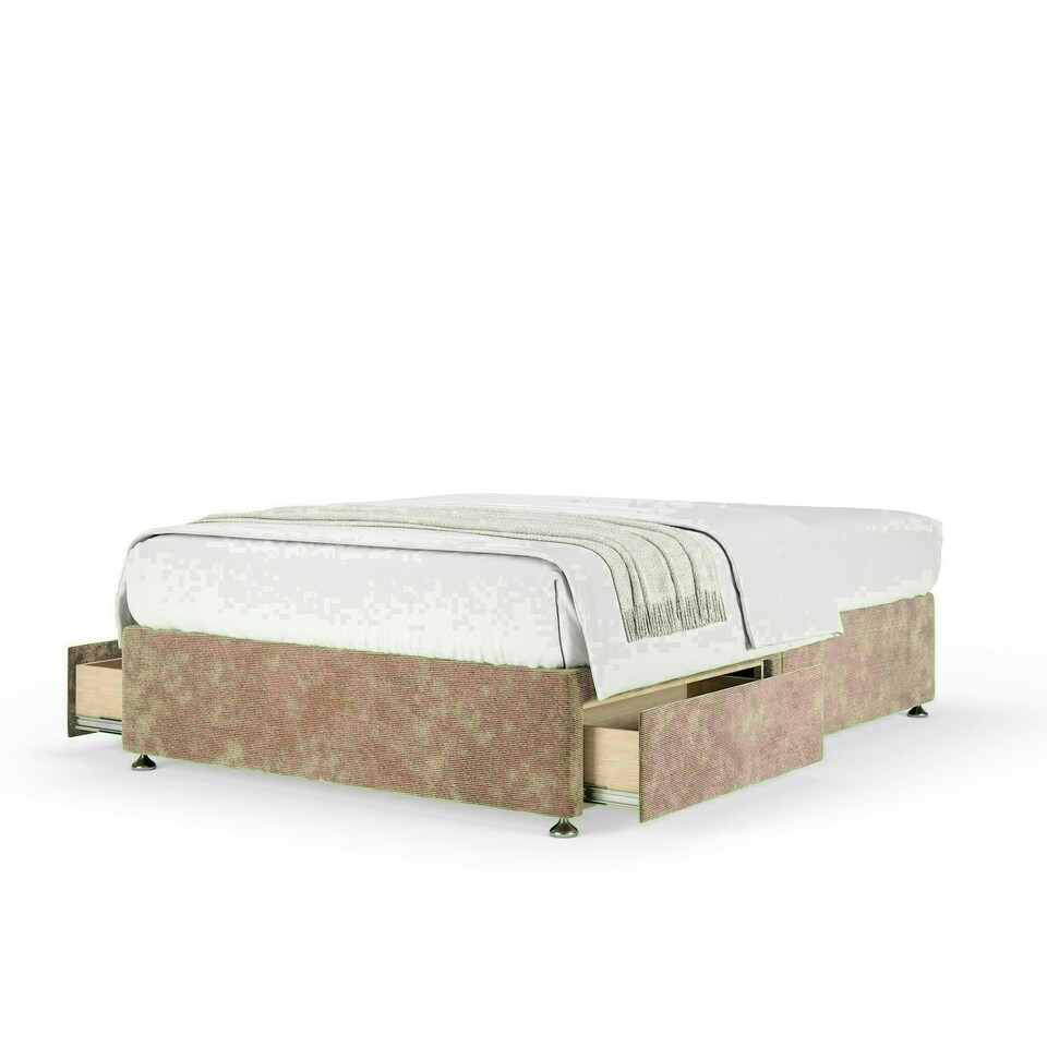 Mink Chenille 2 Drawer Divan Base Single