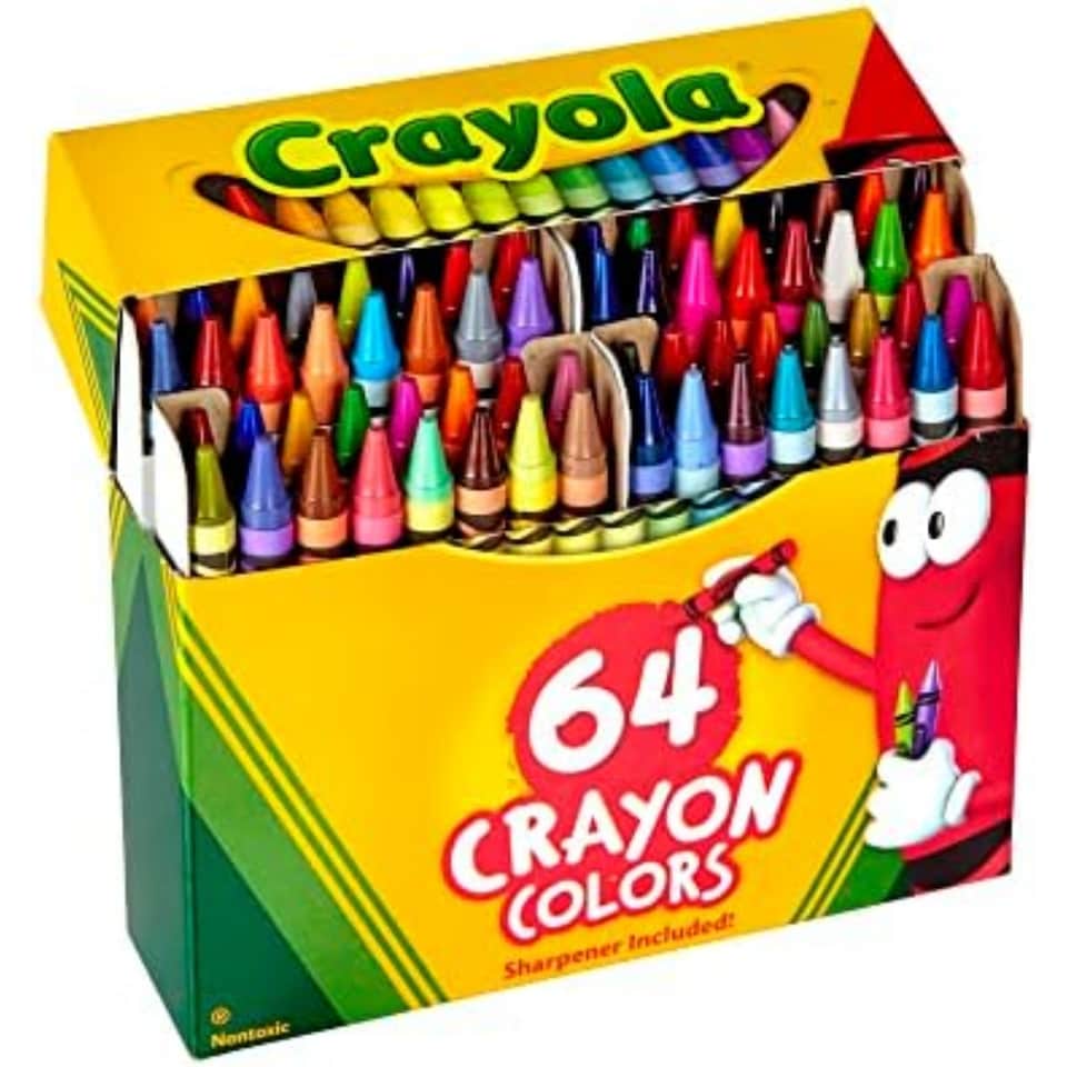 image 1 of Crayola Crayons 64 Count With Built In Sharpener