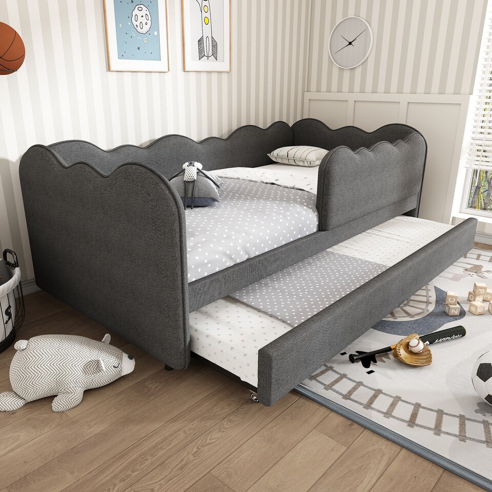 image 1 of 3ft Single Daybed Frame with Slatted Base, Multi-Functional Bed for Adults & Children
