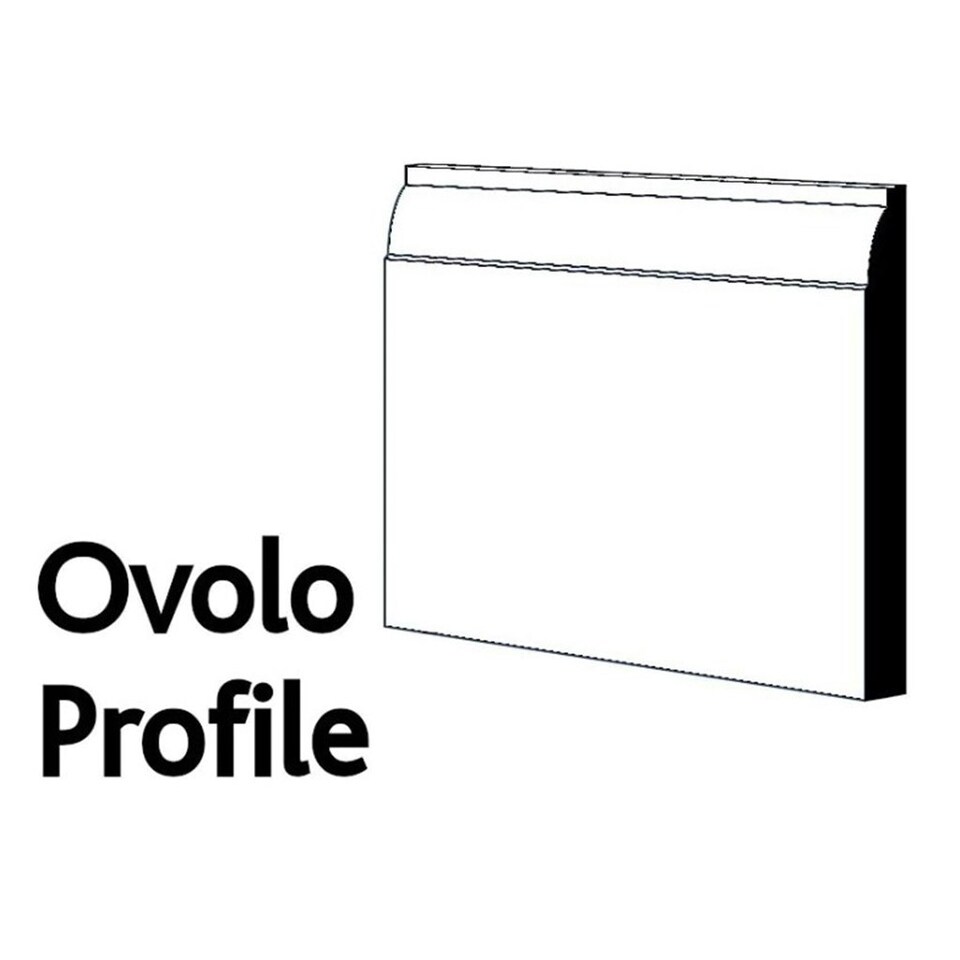 image 1 of PACK OF 20 (Total 20 Units) - 18mm x 144mm White Primed Ovolo 13 MDF Skirting Board - 4400mm Length