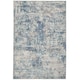 image 1 of KUKOON Blue Grey Distressed Abstract Non Slip Washable Low Pile Rug 60cm x 110cm Blue