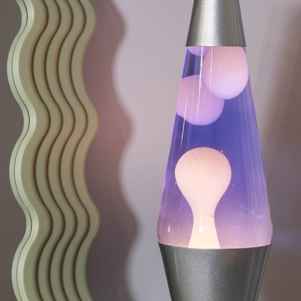 image 1 of ValueLights Razzo Lava lamp Clear Silver Decoration Integrated Bulb
