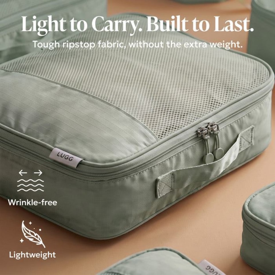 image 1 of Lugg Compression Packing Cubes 8 Piece Travel Suitcase Organiser Set
