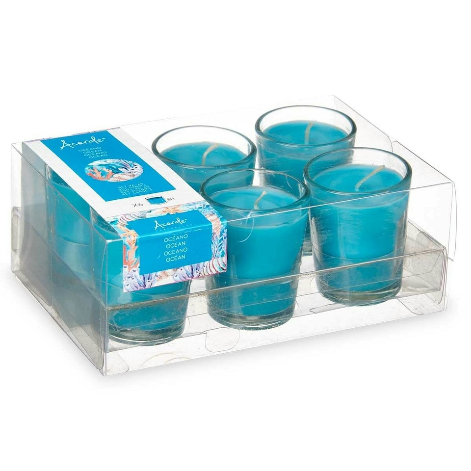 image 1 of Scented Candle Set Acorde 48-E-AR Ocean Glass (12 Units) N/A