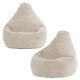 image 1 of Dalton Kids Beanbag Corduroy Natural Beige Set of 2 | Cream | Beige | M | 2