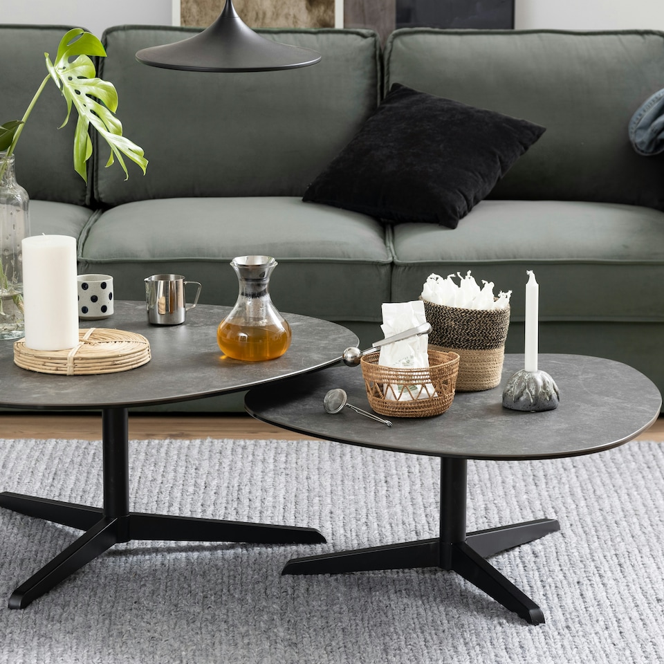 image 1 of Barnsley Black ceramic Coffee Table 84x77x34 cm