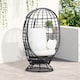 image 1 of Outsunny Swivel Egg Chair, Garden Rattan Swivel Chair with Thickened Cushion and Pillow, 150 KG Capacity for Indoor Outdoor, Balcony, Patio, Black