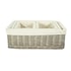 image 3 of Set of 4 Wicker Grey Wash Lined Storage Tray Brown
