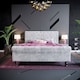 image 4 of Vida Designs Violetta 5ft King Size Bed Fabric Upholstered, Crushed Velvet Silver, 150 x 200cm