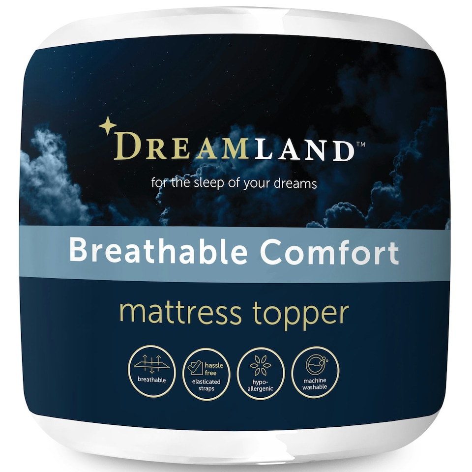 image 1 of Dreamland Breathable Comfort Mattress Topper, Double