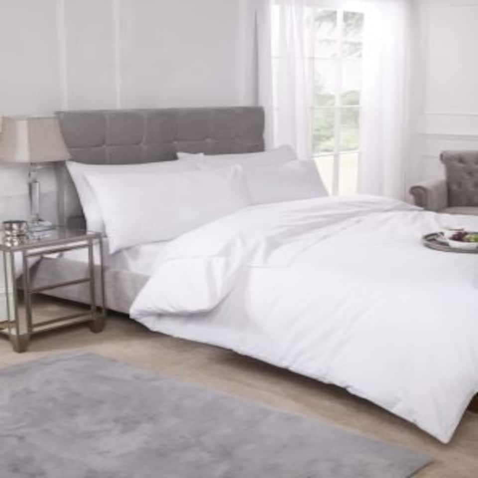 image 1 of Percale Duvet Set Double Bed White