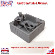 Slot Car Trackside Scenery Hot Tub Empty and 2 Figures 1:32 Scale WASP